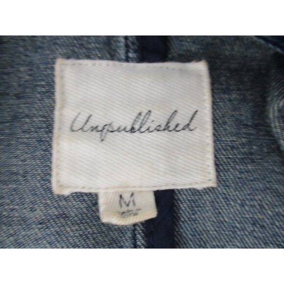 Anthropologie Unpublished Morgan Military Jacket Womens Size M Denim Utility - Picture 3 of 16